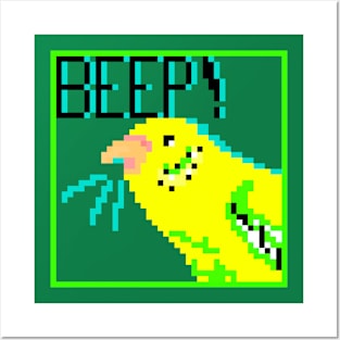 Budgie Beep Pixel Posters and Art